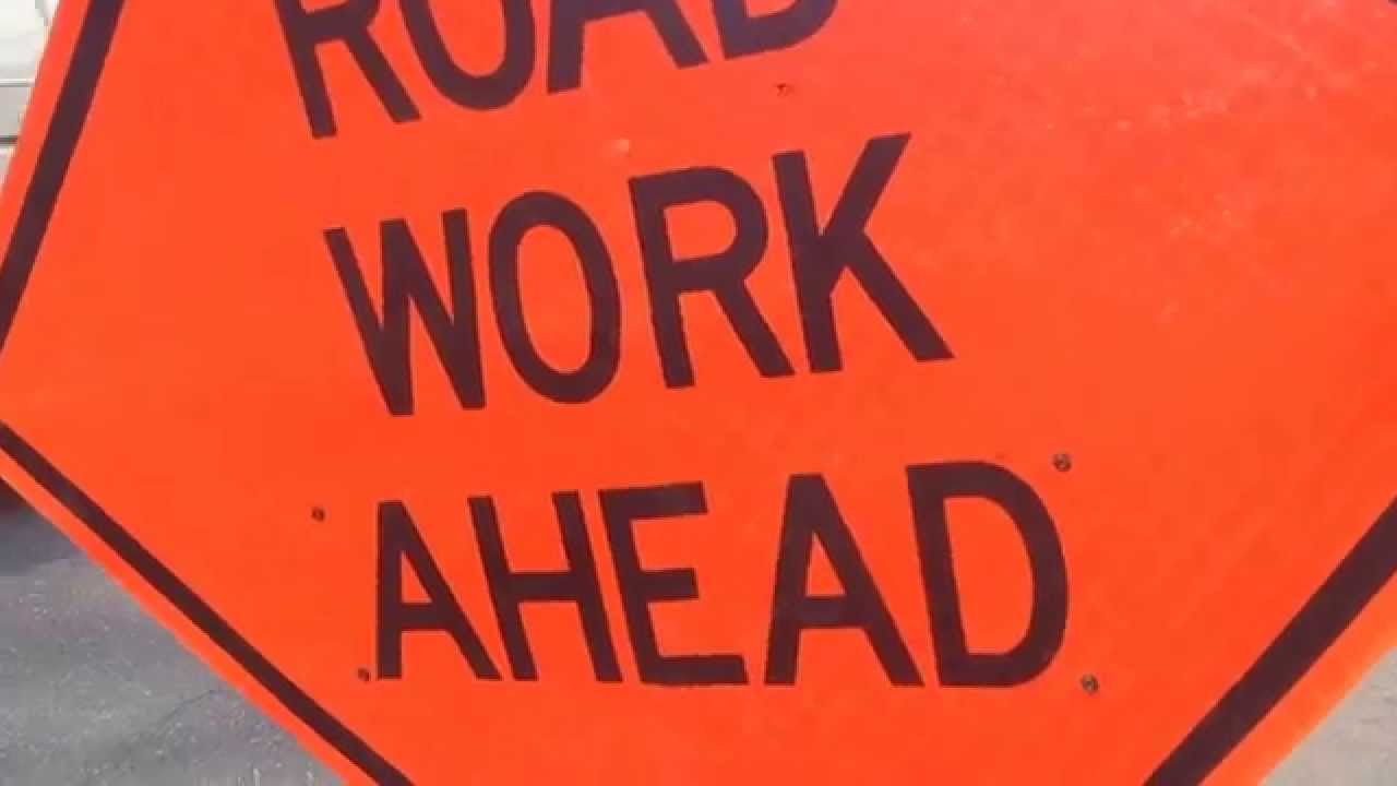 Road construction sign.